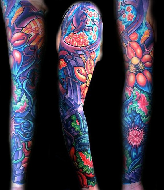 Mike Cole Flower Sleeve Tattoo