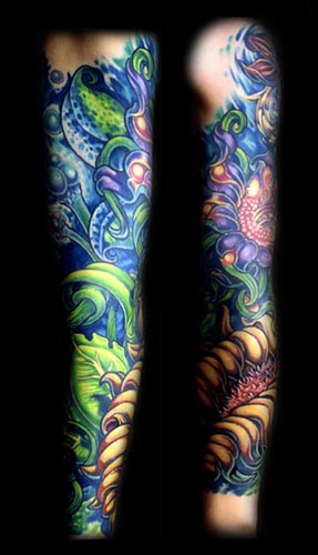 Looking For Unique Bio Organic Tattoos Flower Sleeve