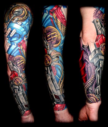 Unique 3d Sleeve Color Arm unique tattoo designs
