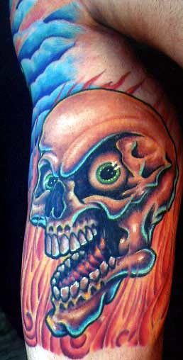 Looking for unique skulls tattoos Tattoos Flaming Skulls