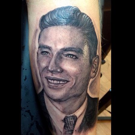 tattoos/ - black and grey old picture portrait done by cesar pere from Keene ,NH - 78654