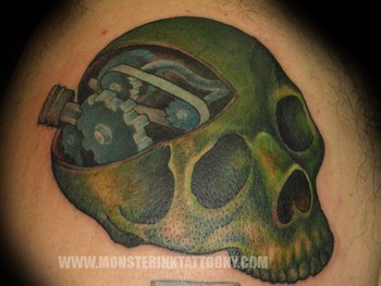 Pete Ballesty - Gearhead Skull Tattoo