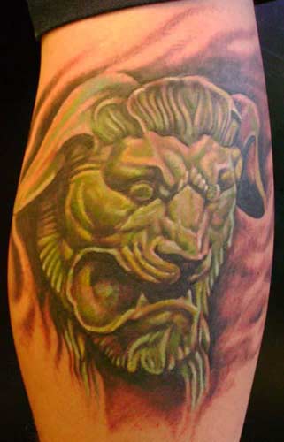 stone lion tattoo