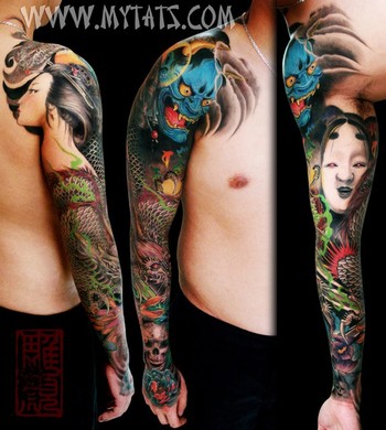 arm sleeve tattoo. Japanese Sleeve Tattoo Designs