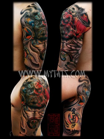 tattoos/ - Nioh statue half-sleeve done by Jess Yen (Horiyen) - 37871