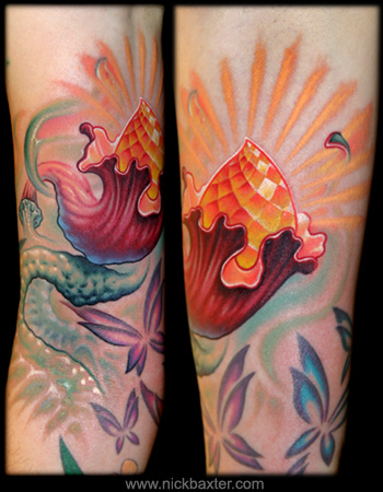 flower sleeve tattoo. Flower