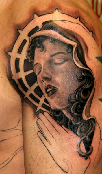 Keyword Galleries Black and Gray Tattoos Portrait Tattoos Religious 
