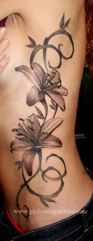 Tattoos Flower Lily tattoo on side Now viewing image 4 of 23 previous next