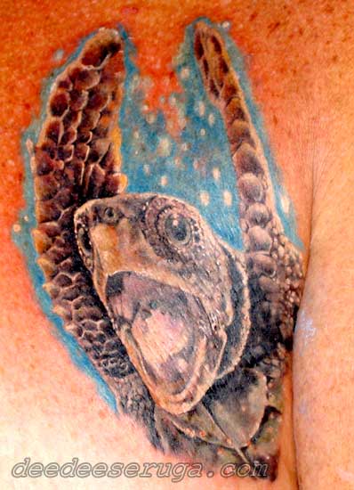 sea turtle tattoo. Dee Dee - sea turtle color