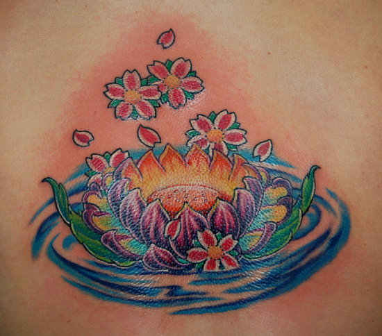 lotus flower tattoos. It is a lotus flower on