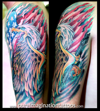 Irish Flag Tattoos on This American Flag And Eagle Tattoo May Be Just The Style You Are