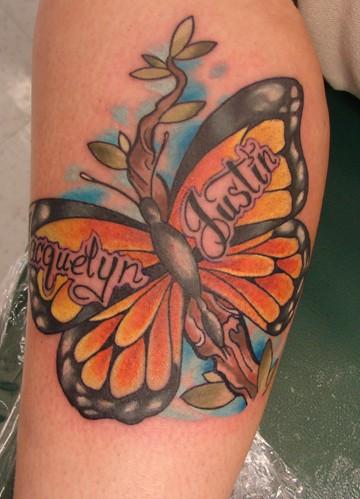 Comments butterfly with a couple of names Tattoos