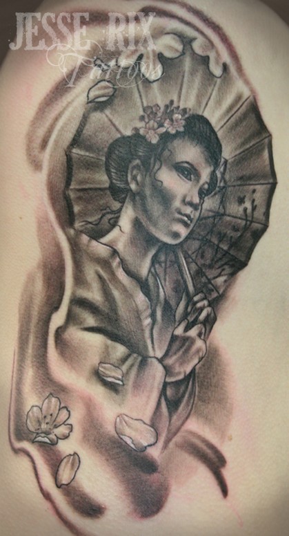 Jesse Rix Geisha Large Image Keyword Galleries Black and Gray Tattoos 