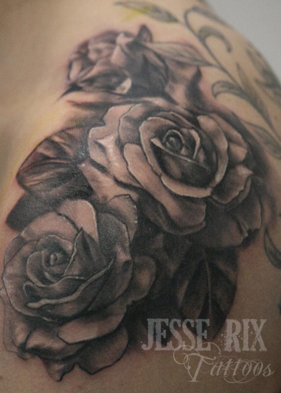 Jesse Rix Rose Tattoo Large Image Keyword Galleries Black and Gray