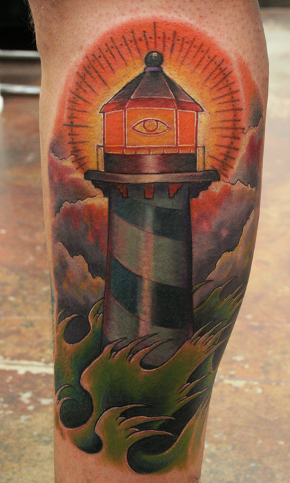 Tattoos Traditional American. Lighthouse. Now viewing image 7 of 33 previous