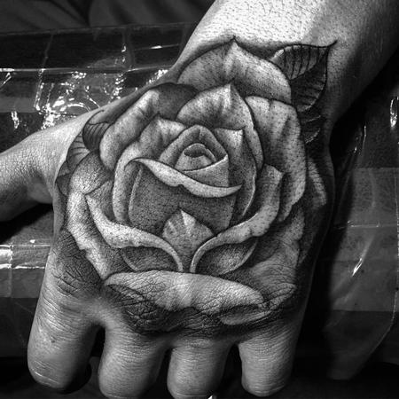 tattoos/ - Freehand Rose Hand Tattoo - 115963