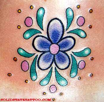Trippy Flower Tattoo