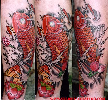 Looking for unique Japanese tattoos Tattoos koi and lotus flowers