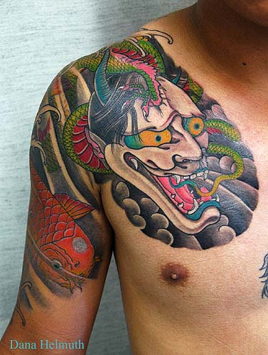 Looking for unique Dragon tattoos Tattoos hannya koi dragon