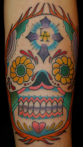 mexican day of dead skull tattoo. Dana Helmuth - mexican day of