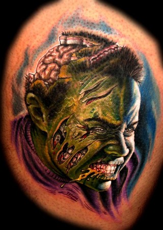 Looking for unique Stefano Tattoos? Zombie-fied portrait