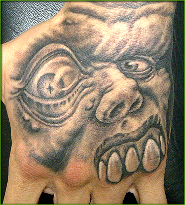 evil face tattoo flash