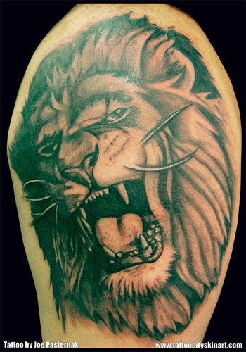 Keyword Galleries Black and Gray tattoos Nature Animal Lion tattoos