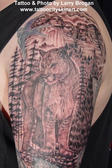 Off The Map Tattoo Tattoos Fine Line Jasonaposs Sd Mountain Lion