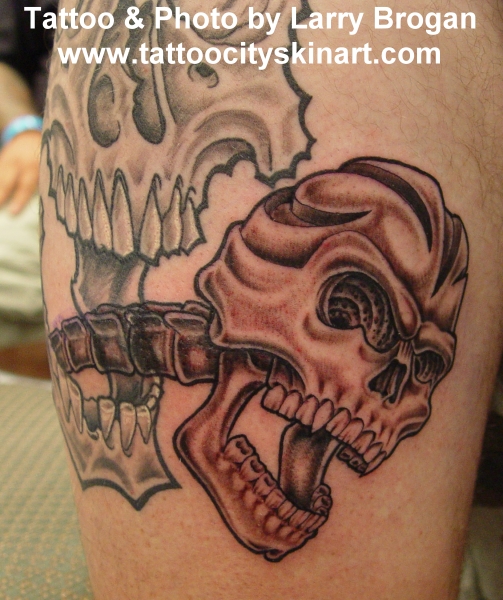Comments This tattoo was part of a collection of skulls that this guy is 