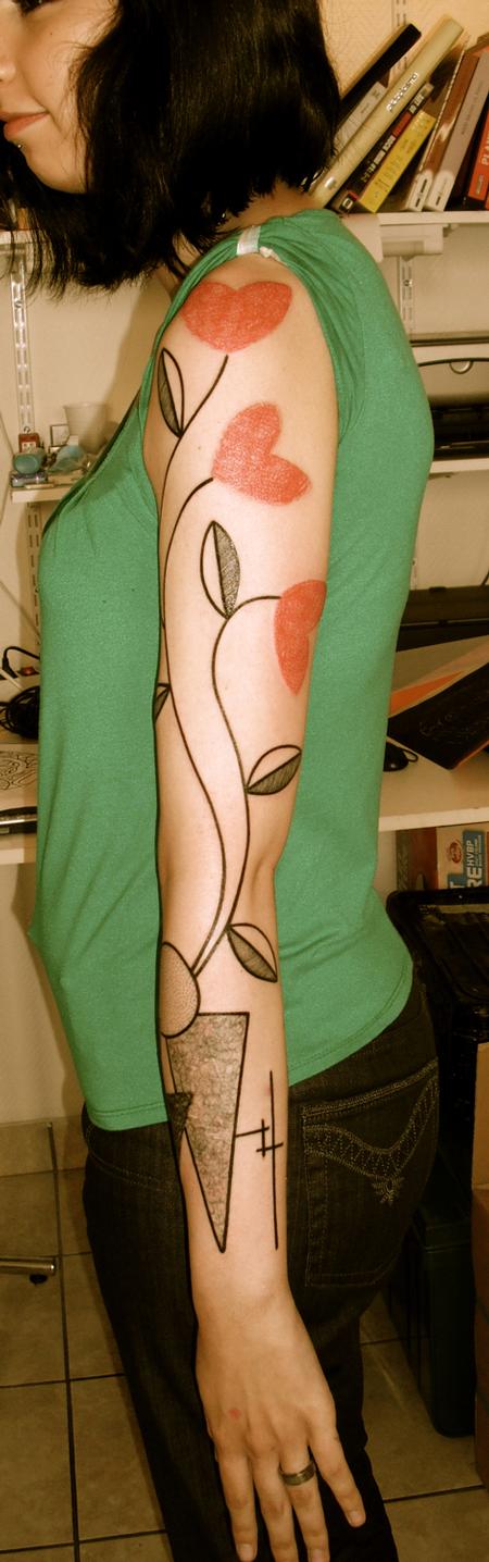 tattoos/ - Heart Flowers Tattoo - 55009