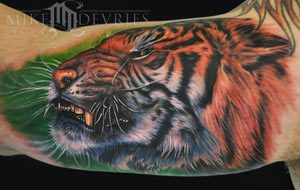 angry tiger tattoo