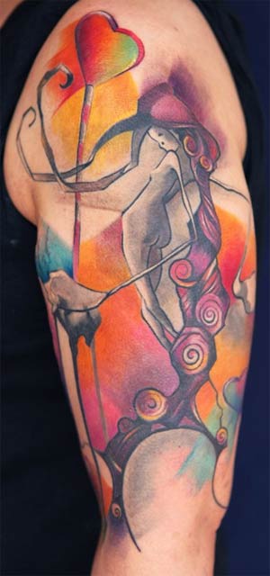 Tattoo of the day goes to Ivana for this color fantasy tattoo.