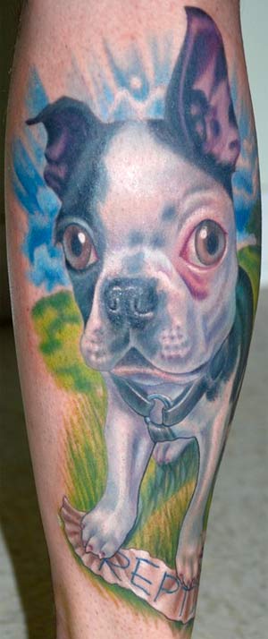 boston terrier tattoo