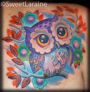 owl cancer tattoo