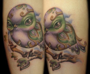 paisley bird tattoo