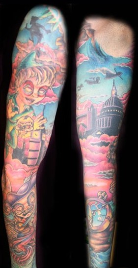 Zombie Peter Pan Tattoo Sleeve