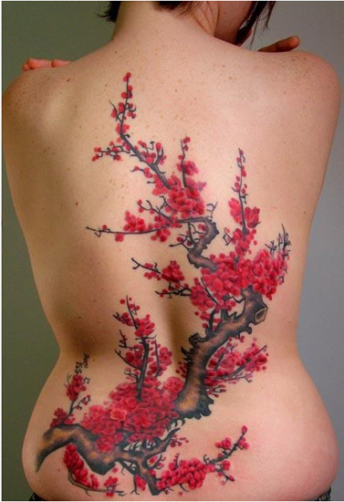 Stina Sardinha Cherry Blossom Branch on Back