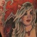 Tattoos - Devil Angel Girl Tattoo with filagree left side view - 38523