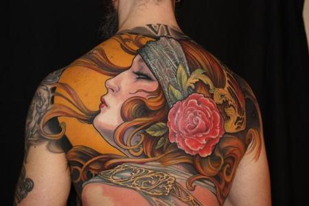 tattoos/ - Gypsy Head Chest Piece - 105074