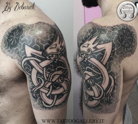 Fantasy Dragon - Viking half sleeve