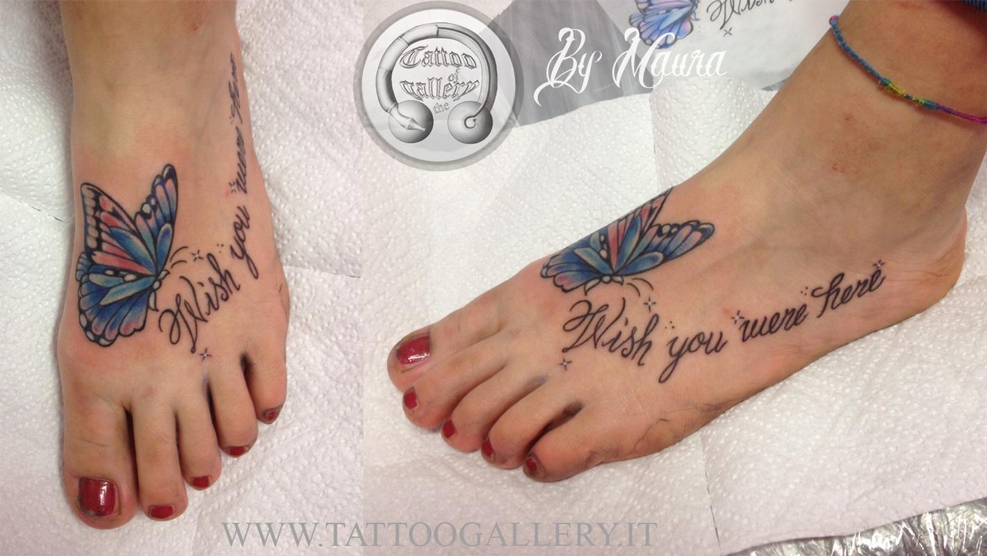 The Gallery Of Tattoo : Tattoos : Body Part Foot : Butterfly