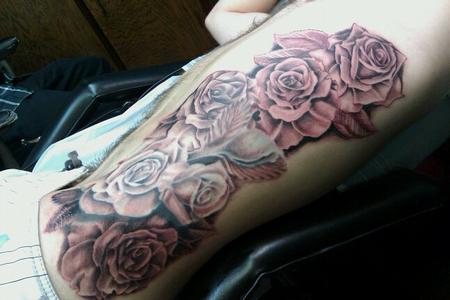 tattoos/ - Black and Grey Roses Tattoo - 67338