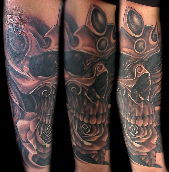 skull and rose tattoo. rose skull tattoo. skull