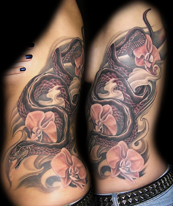 Tony Mancia Snake Ribs Tattoo
