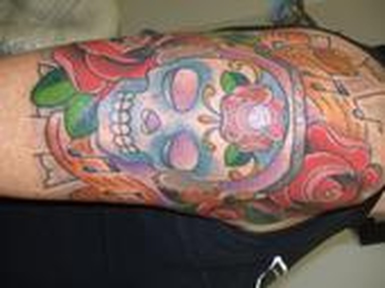 day of dead skull tattoo flash. Day Dead Skull Tattoos - Photo