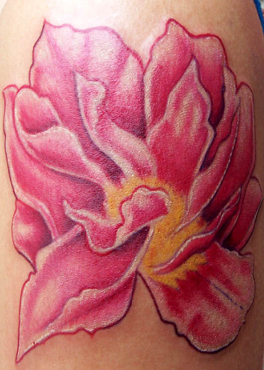 peach blossom. Artist: Trent Edwards - (email) Placement: Arm