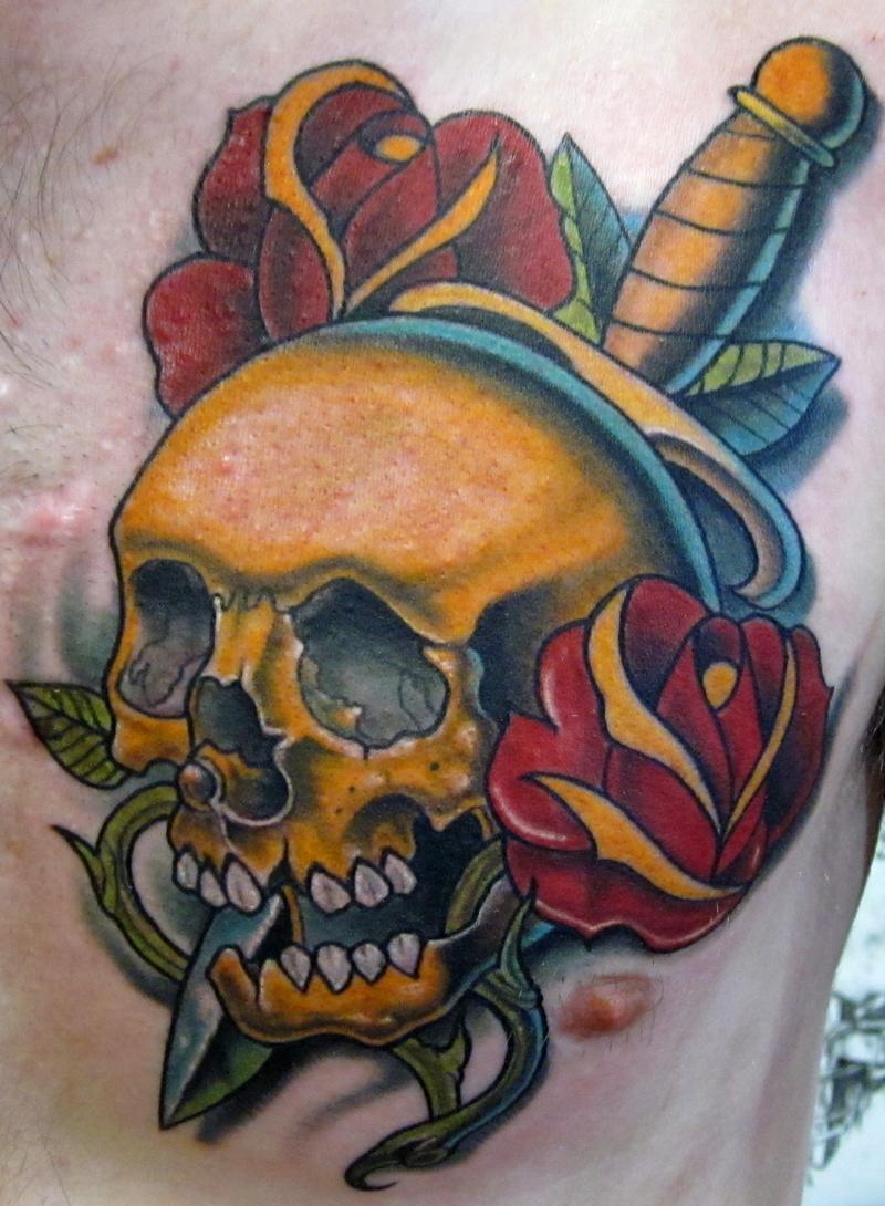 colour skull tattoos