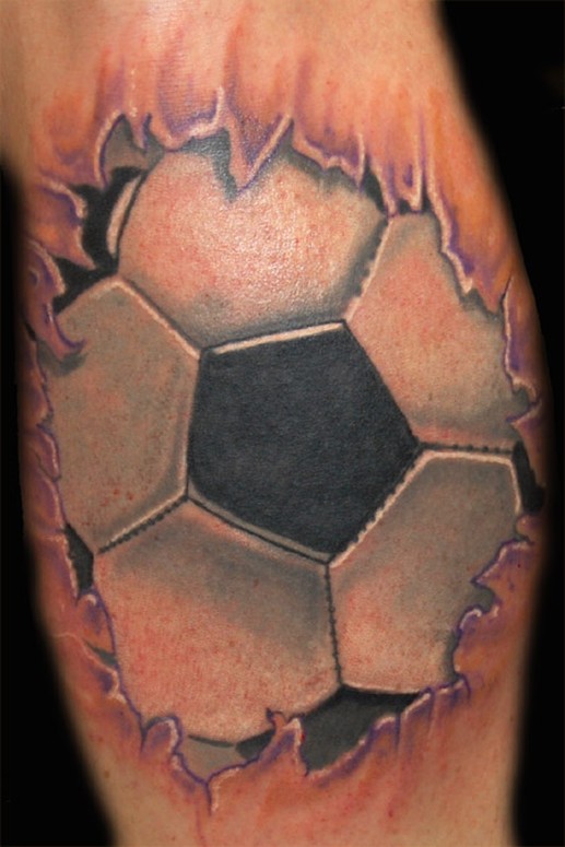 World Soccer Tattoo Picture Comments: this guy loves playing soccer!