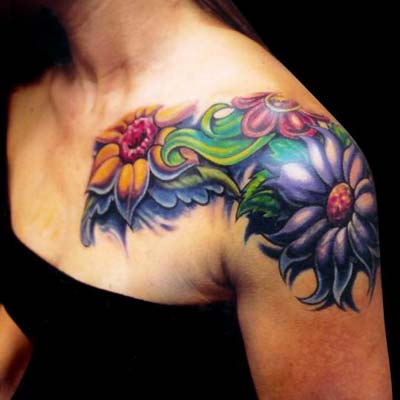 polynesian shoulder tattoo 143 Flower Shoulder Sleeve
