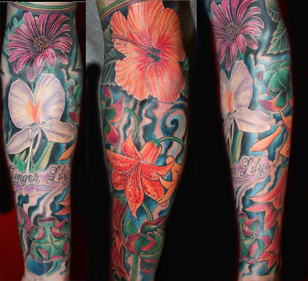 flower sleeve tattoos. Mario Bell - Flower Sleeve